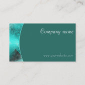 ミニマル抽象芸術QR深いグリーン名刺 名刺 (正面)