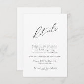 ミニマル招待状スイート詳細カード エンクロージャーカード (正面/裏面)