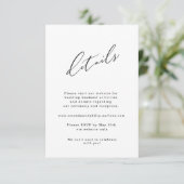 ミニマル招待状スイート詳細カード エンクロージャーカード (スタンド正面)