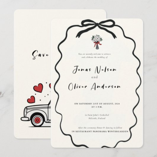 ミニマル招待状 2025 招待状 (正面/裏面)