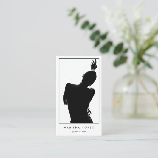 ミニマル振付家DJダンスインストラクターホワイト 名刺 (スタンド正面)