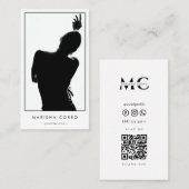 ミニマル振付家DJダンスインストラクターホワイト 名刺 (正面/裏面)