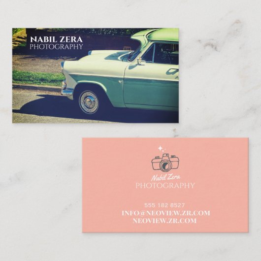 ミニマル撮シンプル影エレガント文字 名刺 (正面/裏面)