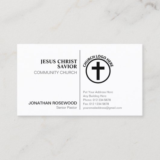ミニマル教会の牧師と宗教者 名刺 (正面)