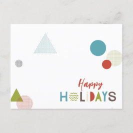 ミニマル数々のリストカラー幾何学系ハッピーホリデー ポストカード