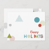 ミニマル数々のリストカラー幾何学系ハッピーホリデー ポストカード (正面/裏面)