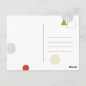 ミニマル数々のリストカラー幾何学系ハッピーホリデー ポストカード (裏面)