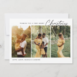 ミニマル数々のリストフォトクリスマスホリデーカード シーズンカード