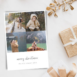 ミニマル数々のリストフォト手書きスクリプトホワイト シーズンカード