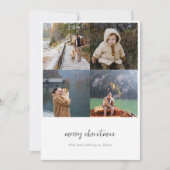 ミニマル数々のリストフォト手書きスクリプトホワイト シーズンカード (正面)