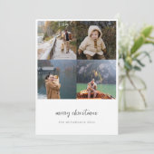 ミニマル数々のリストフォト手書きスクリプトホワイト シーズンカード (スタンド正面)