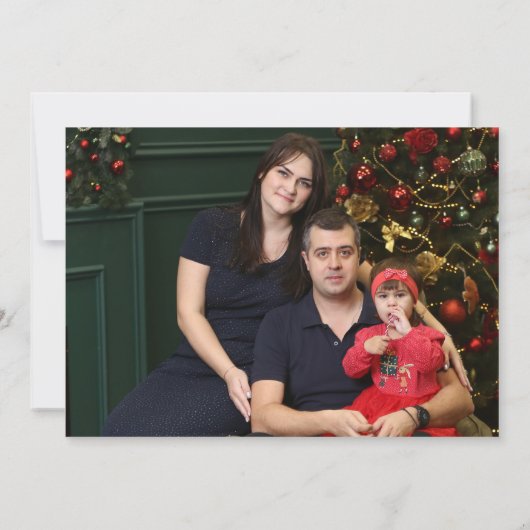 ミニマル数々の写真家族クリスマスカード 招待状 (裏面)