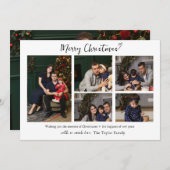 ミニマル数々の写真家族クリスマスカード 招待状 (正面/裏面)