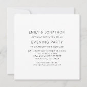 ミニマル文字のみ結婚の夕べパーティー招待状 招待状 (正面)