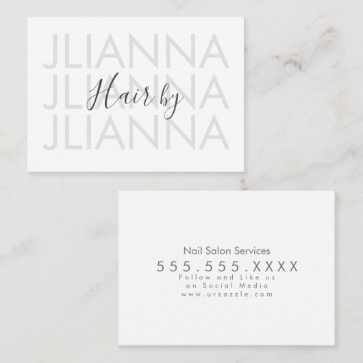 ミニマル文字はっきりしたメイクサロン爪、 ネイルまつげ 名刺 (正面/裏面)