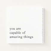 ミニマル文字カスタム2やる気を起こさせる引用文名 ノートブック (裏面)