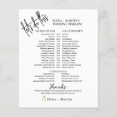 ミニマル文字スクリプト結婚式の日のタイムライン (裏面)