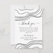 ミニマル文字スクリプト葬儀サンキューカード サンキューカード (正面)