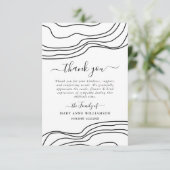 ミニマル文字スクリプト葬儀サンキューカード サンキューカード (スタンド正面)