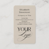 ミニマル文字パステルカスタムバニラQRコードロゴ 名刺 (正面)