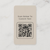 ミニマル文字パステルカスタムバニラQRコードロゴ 名刺 (裏面)