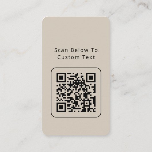 ミニマル文字パステルカスタムバニラQRコードロゴ 名刺 (裏面)