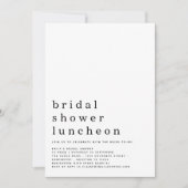 ミニマル文字ブライダルシャワールンチョン招待状 招待状 (正面)