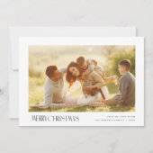 ミニマル文字メリーのクリスマスの写真グリーティングカード シーズンカード (正面)