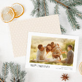 ミニマル文字メリーのクリスマスの写真グリーティングカード シーズンカード