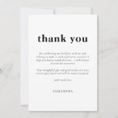 ミニマル文字任意のカラーフォト誕生日ありがとう カード (正面)