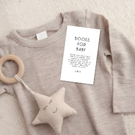 ミニマル文字白黒のベビーシャワー用ブック エンクロージャーカード