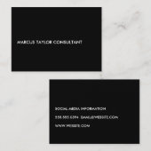 ミニマル文字白黒 名刺 (正面/裏面)