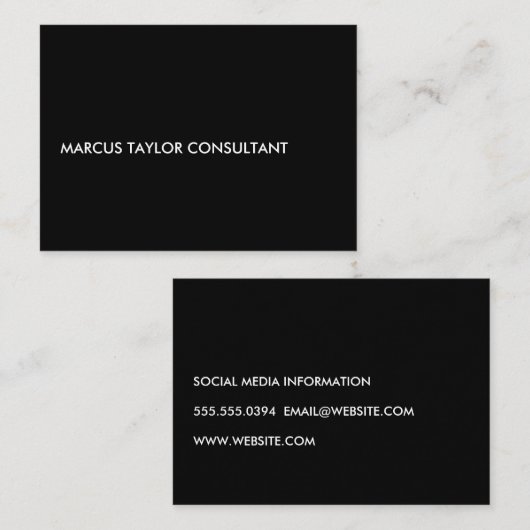 ミニマル文字白黒 名刺 (正面/裏面)