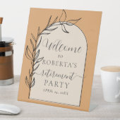 ミニマル文字退職パーティー歓迎 台座サイン (インサイチュ)