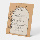 ミニマル文字退職パーティー歓迎 台座サイン (正面)