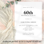 ミニマル文字Any Color 60th誕生日パーティー 招待状<br><div class="desc">ミニマル文字Any Color 60th Birthday Party.完全にカスタマイズ可能編集オプションを使用して、文字を簡単にパーソナライズもしし、必要なフォントと背景色を変更する。</div>