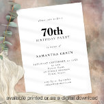 ミニマル文字Any Color 70thバースデーパーティー 招待状<br><div class="desc">ミニマル文字任意の色70th誕生日パーティー。完全にカスタマイズ可能編集オプションを使用して、文字を簡単にパーソナライズもしし、必要なフォントと背景色を変更する。</div>