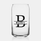 ミニマル文字Bモノグラムと名前をカスタムする ガラス缶 (正面)