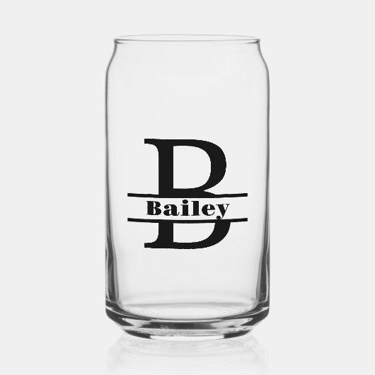 ミニマル文字Bモノグラムと名前をカスタムする ガラス缶 (正面)