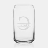 ミニマル文字Cモノグラムと名前をカスタムする ガラス缶 (裏面)