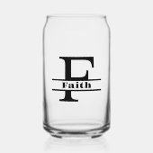 ミニマル文字Fモノグラムと名前をカスタムする ガラス缶 (正面)