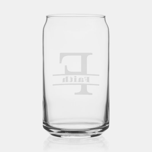 ミニマル文字Fモノグラムと名前をカスタムする ガラス缶 (裏面)