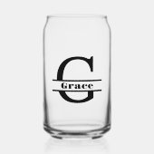 ミニマル文字Gモノグラムと名前をカスタムする ガラス缶 (正面)