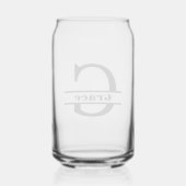 ミニマル文字Gモノグラムと名前をカスタムする ガラス缶 (裏面)