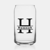 ミニマル文字Hモノグラムと名前をカスタムする ガラス缶 (正面)