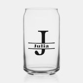 ミニマル文字Jモノグラムと名前をカスタムする ガラス缶 (正面)