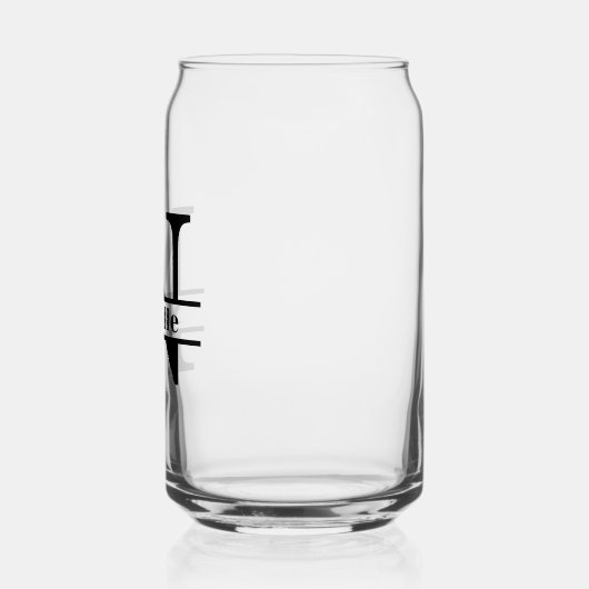 ミニマル文字Nモノグラムと名前をカスタムする ガラス缶 (左)