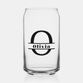 ミニマル文字Oモノグラムと名前をカスタムする ガラス缶 (正面)