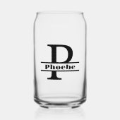 ミニマル文字Pモノグラムと名前をカスタムする ガラス缶 (正面)