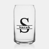 ミニマル文字Sモノグラムと名前をカスタムする ガラス缶 (正面)